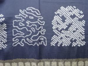 アンティーク　絞り花更紗模様男物長襦袢